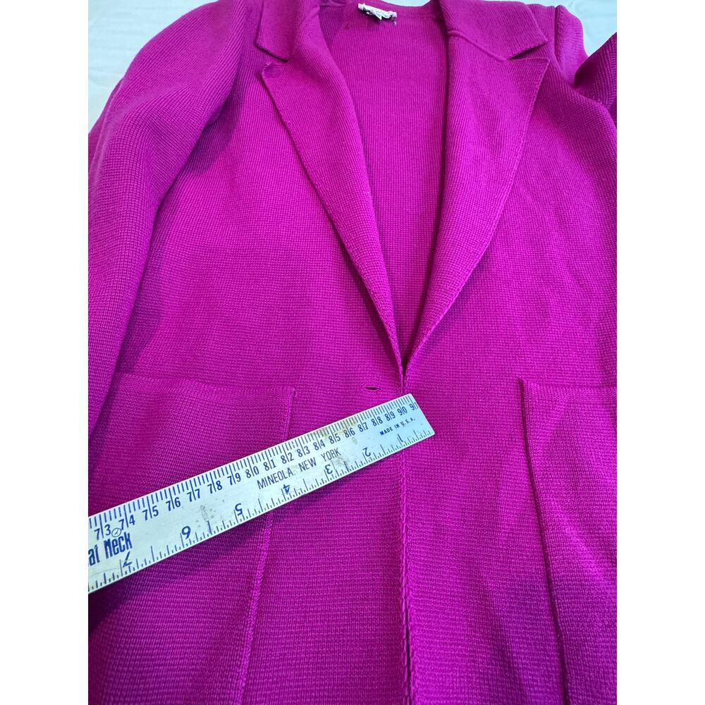 Vintage Anne Klein II Vibrant Fuchsia Wool Womans Small Jacket - Picture 9 of 16